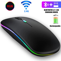 Bezprzewodowa mysz RGB Bluetooth mysz komputerowa cichy akumulator ergonomiczny Mause z podświetlany diodami LED optyczne USB myszy na PC Laptop 1